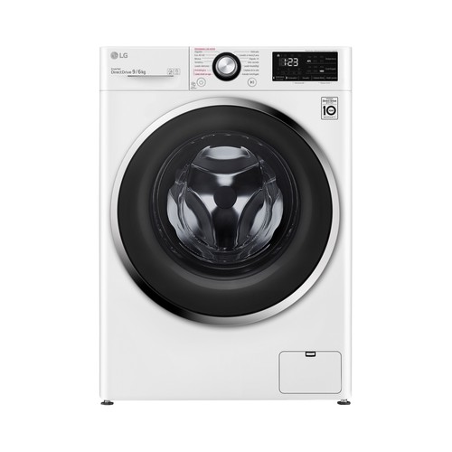 Lavadora secadora LG F4DV3109S2W, capacidad lavado/secado: 9KG-6KG, clasificación energética: E, 1400RPM, H: 85cm, A: 60cm, F: 56cm.