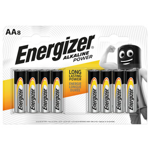Pack de 8 pilas alcalinas AA, LR06, 1,5V, ENERGIZER Power.