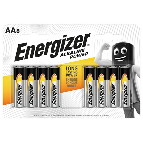 Pack de 8 pilas alcalinas AA, LR06, 1,5V, ENERGIZER Power.