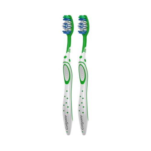 COLGATE Max white Cepillo de dientes medio con acción blanqueante 2 uds.