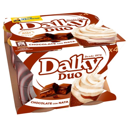 LA LECHERA Copa de chocolate y nata de NESTLÉ LA LECHERA DALKY pack de 4 uds de 90 gr