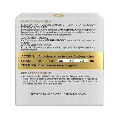 L´ORÉAL PARIS Age perfect 50 ml Crema de noche con acción hidratante, especial pieles maduras.
