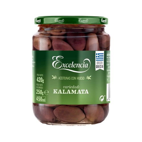 EXCELENCIA Aceituna kalamata frasco 250 g.