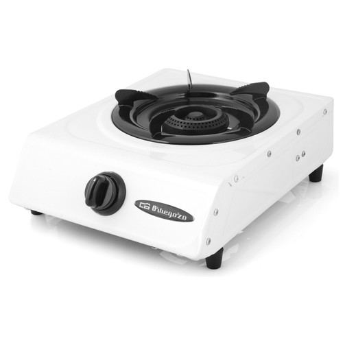Hornillo a gas ORBEGOZO FO1600, encendido piezoeléctrico, uso exterior.