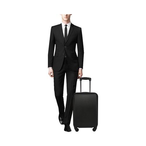 Maleta de cabina tipo trolley  rigido 4 ruedas 55cm negro. PULGAR
