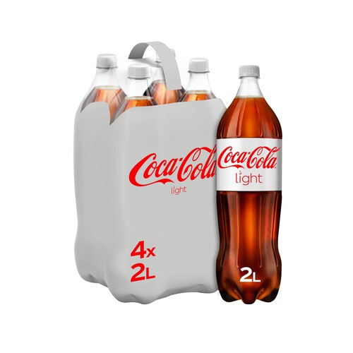 Refresco  de cola light COCA COLA pack de 4 botellas de 2 l. 