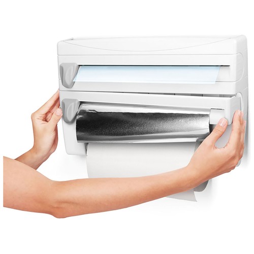 Dispensador para hasta 3 rollos de cocina, 39x10x25 centímetros METALTEX.