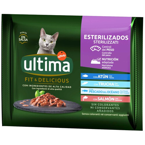 ULTIMA Alimento para gatos esterilizados húmedo ULTIMA 4 uds. x 85 g.