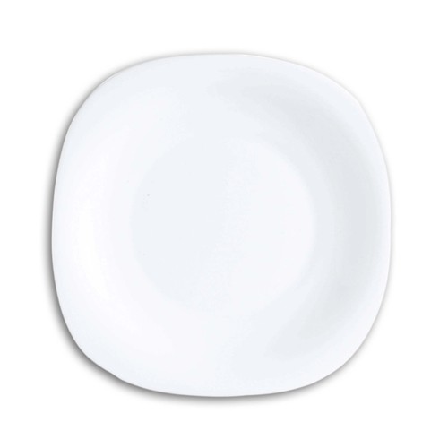 Plato llano cuadrado de vidrio color blanco, 26cm., Carine LUMINARC.