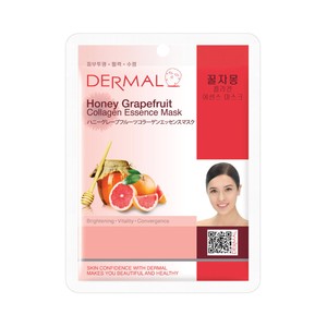 DERMAL Mascarilla facial iluminadora y revitalizante con miel, granada y colágeno.