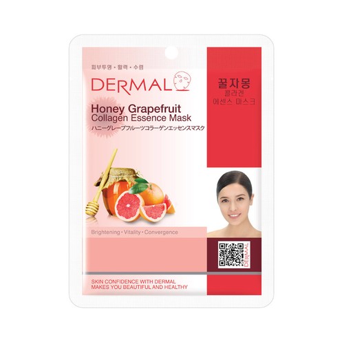 DERMAL Mascarilla facial iluminadora y revitalizante con miel, granada y colágeno. 