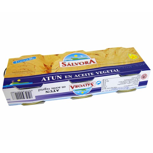 SÁLVORA Atún en aceite vegetal 52 g. pack 3 uds.