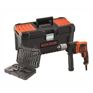 Imagen de Kit taladro percutor con cable 850W, Incluye set de 32 accesorios y caja de herramientas, BLACK + DECKER.