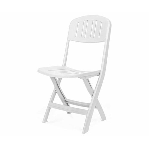 Silla plegable para jardín o terraza de color blanco,  PLASTICOS JOLUCE.