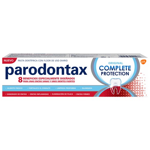 PARODONTAX Complete protectión Pasta de dientes de uso diario con flúor, especial encías sanas 75 ml.