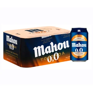 MAHOU Cervezas tostadas 0,0 % alcohol Pack 12 latas x 33 cl.