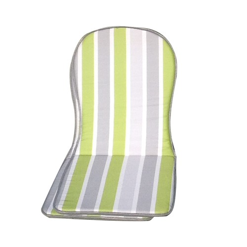 Cojínes para sillas con respaldo alto de rayas verdes y grises, 2 unidades, PRODUCTO ECONÓMICO ALCAMPO.