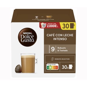 Café intenso con leche en cápsulas 30 uds. 300 g.