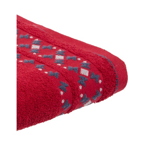 Toalla tocador 30x50cm algodón, jacquard  rojo cardenal 450GSM Mochaccino. ACTUEL