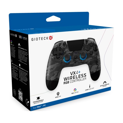 Mando con cable para PS4 con luz LED, GIOTECK VX-4+.