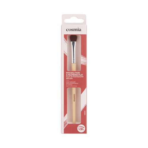 COSMIA Brocha plana para sombras de ojos, con mango de madera.
