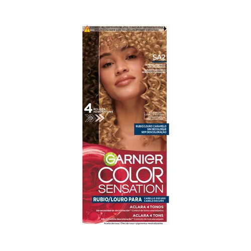 GARNIER Color sensation tono SA2 rubio Tinte sin decoloración para cabello castaño oscuro.