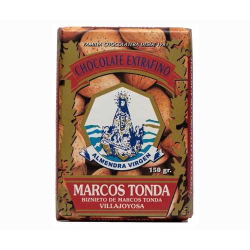 MARCOS TONDA Chocolate extrafino de almendra Virgen 150 g.