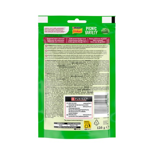 FRISKIES Snacks para perros surtido con sabor a carne 15 uds. 126 g.