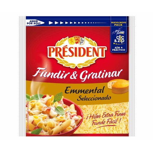 PRÉSIDENT Queso rallado Emmental PRÉSIDENT 150 g.