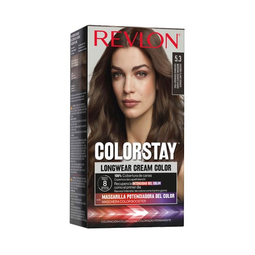 REVLON Colorstay Coloración permanente tono 5.3 Castaño claro dorado.