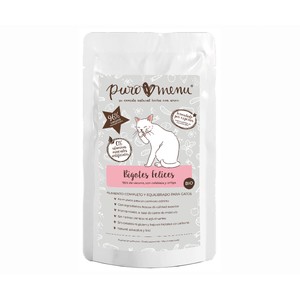 Bigotes felices vacuno alimento de gato húmedo bolsa bio 100 g.