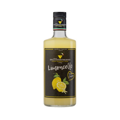 Limoncello (licor de limón tradicional italiano) LICOR MEDITERRÁNEO botella de 70 cl.