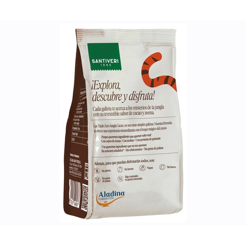 SANTIVERI Galletas jungla triple cacao zero sin gluten 120 g.