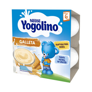 Imagen de YOGOLINO Postre lácteo de natillas con galleta especial para niños desde 6 meses YOGOLINO de Nestlé 4 x 100 g.