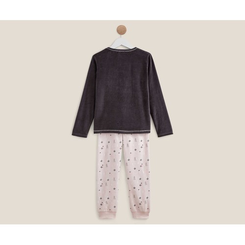 Pijama largo para niña IN EXTENSO velour, talla 14.