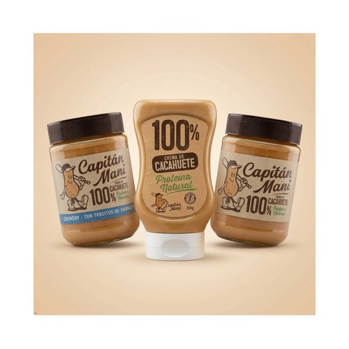 CAPITÁN MANI Crema cacahuete suave sin sal ni azúcares añadidos 340 g.