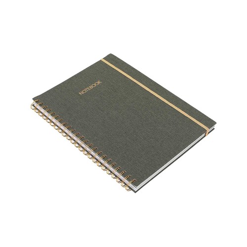 Cuaderno A4 80G 100H Espiral Tapa Tela Horizontal Y Cuadricula. Papel FSC ALCAMPO