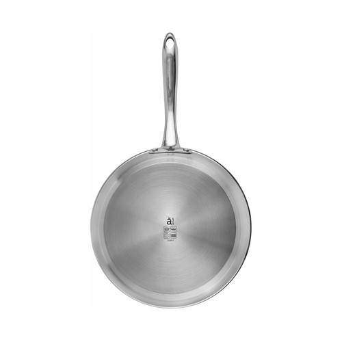 Sartén profesional de acero inoxidable sin antiadherente apta para inducción, 24cm. ACTUEL.