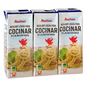 AUCHAN Nata para cocinar 3 x 200 ml Producto Alcampo.