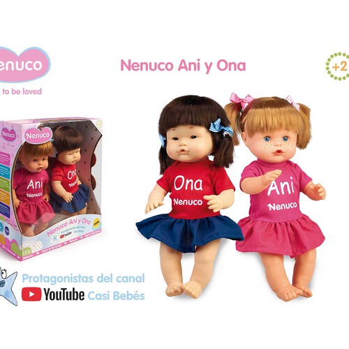 Muñecas bebé Ani y Ona, protagonistas del canal de youtube, NENUCO.
