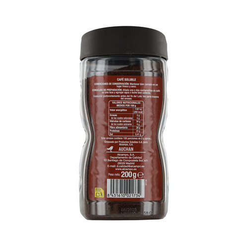 PRODUCTO ALCAMPO Café soluble natural PRODUCTO ALCAMPO 200 g.