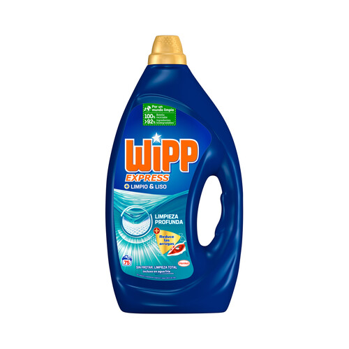 Detergente en gel para lavadora Limpio y Liso WIPP EXPRESS 75 lav. 3,750 L.