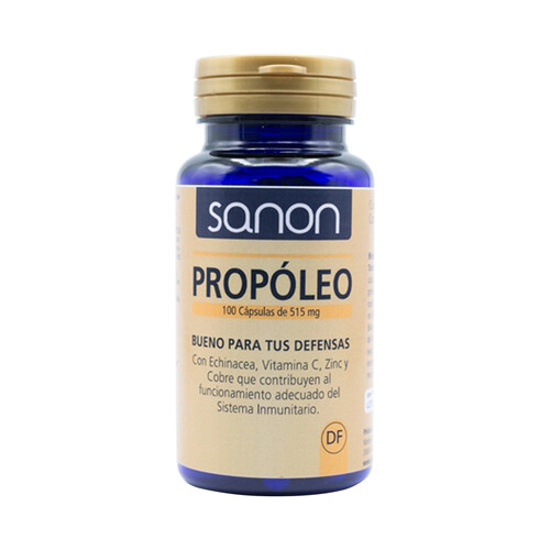 SANON Complemento alimenticio a base de Propóleo, especies vegetales, vitaminas y minerales SANON 100 Cápsulas.