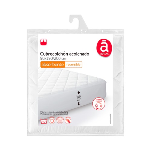 Cubre colchón 100% algodón 4 estaciones, 150 centímetros, modelo Única ACTUEL.