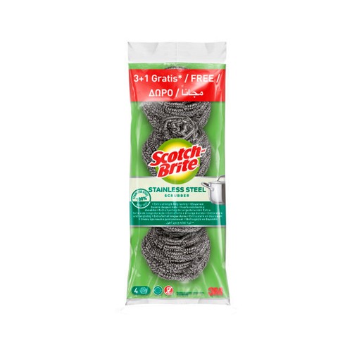 SCOTCH-BRITE Estropajo de acero inoxidable 4 uds.