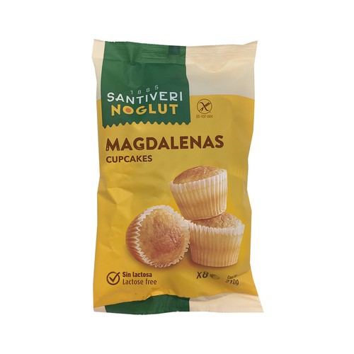SANTIVERI Magdalenas sin gluten Noglut, 170 g.