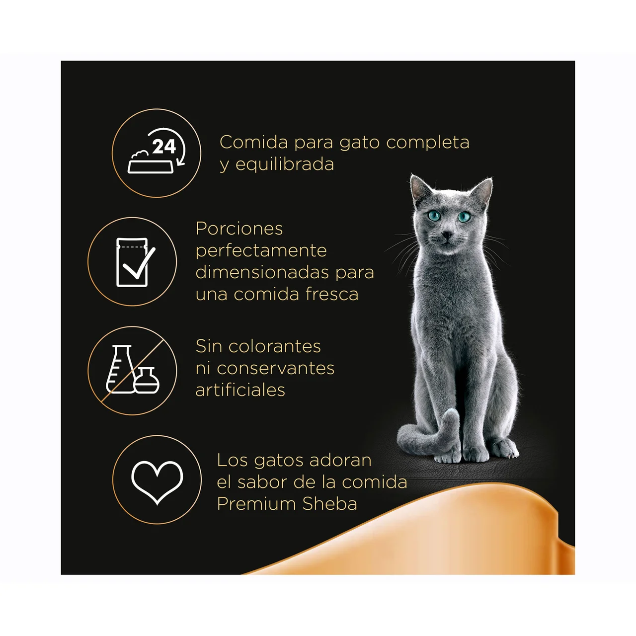 Comida para gatos a base de atún, salmón y bacalao 6 uds. 50 g.