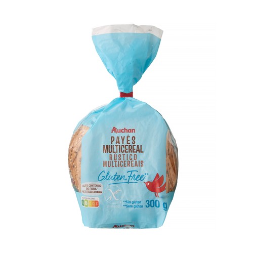 Pan de payés multicereales sin gluten PRODUCTO ALCAMPO 300 g.