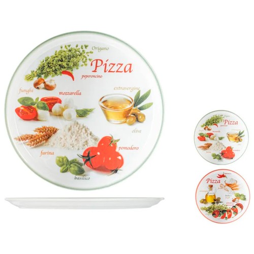 Plato para pizza 31cm porcelana foods modelos surtidos. PENGO
