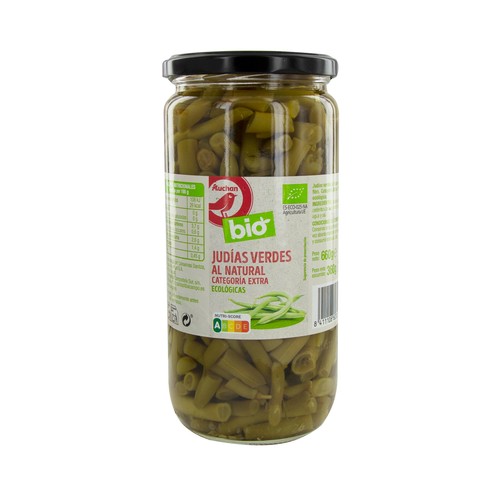 PRODUCTO ALCAMPO Bio Judias verdes redondas natural extra, ecológicas bote 360 g.